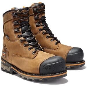Timberland Pro Men's 8M Brown Boondock 8" Work Boots Waterproof Comp Toe LE1-2